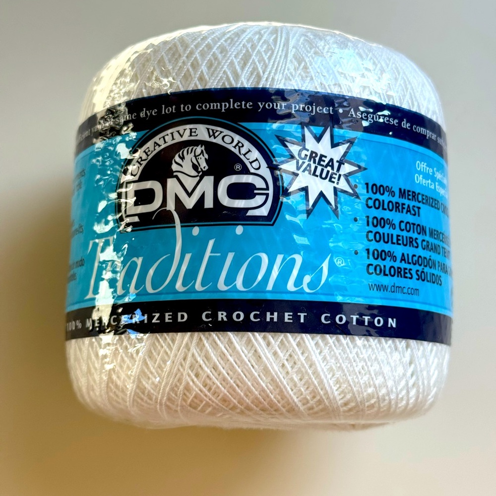 DMC Traditions Mercerized Cotton Thread Crochet Craft White Art 145